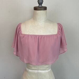 Pink Off The Shoulder Crop Top, Size L